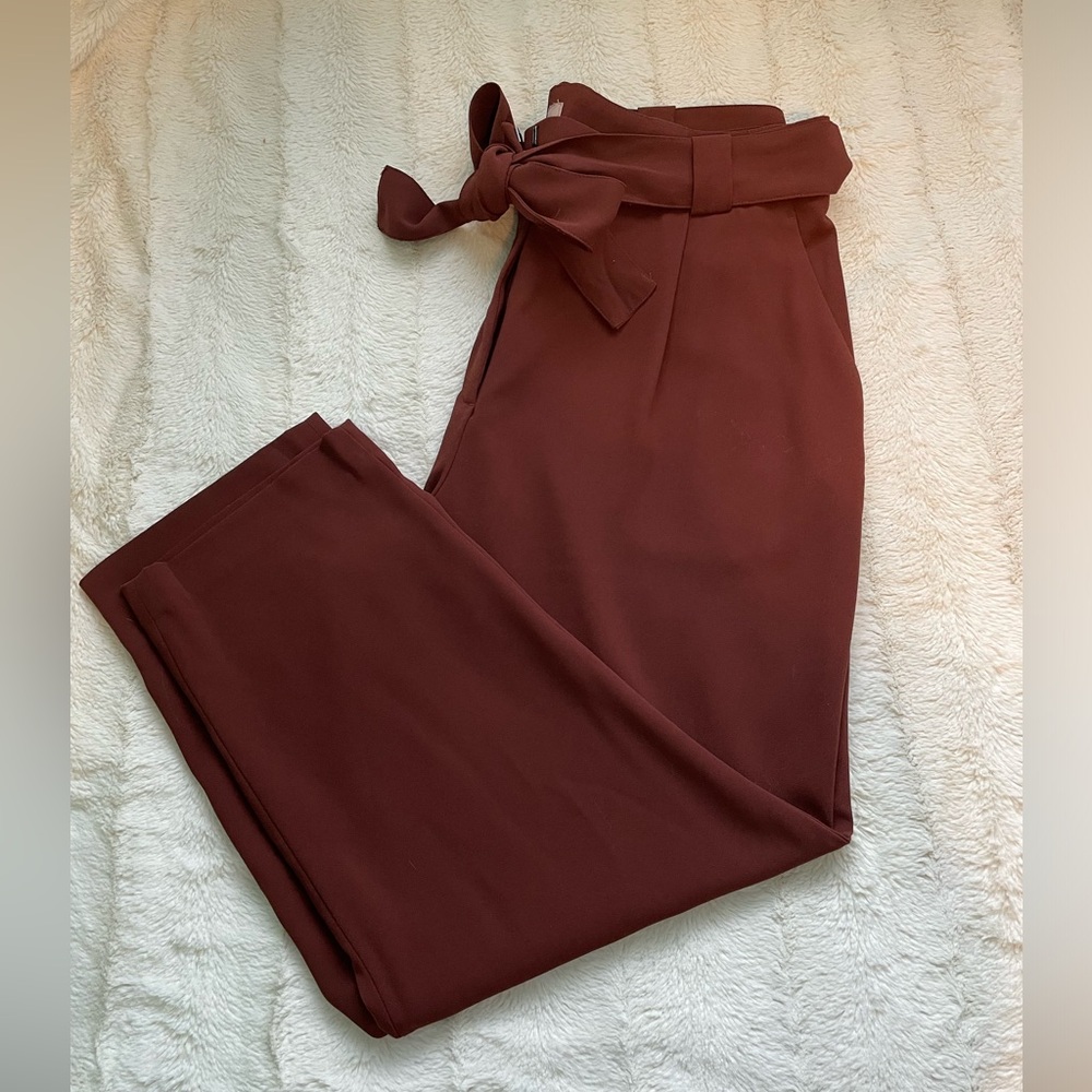 Burnt Orange Belted Dress Pants